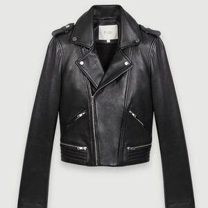 MAJE LEATHER BIKER JACKET-FR-36/US-S